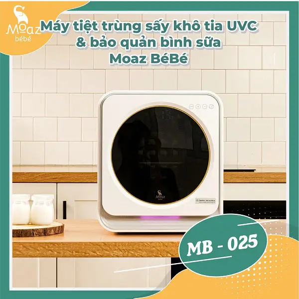 Máy tiệt trùng, sấy khô tia UVC và bảo quản bình sửa Moaz BéBé MB-025